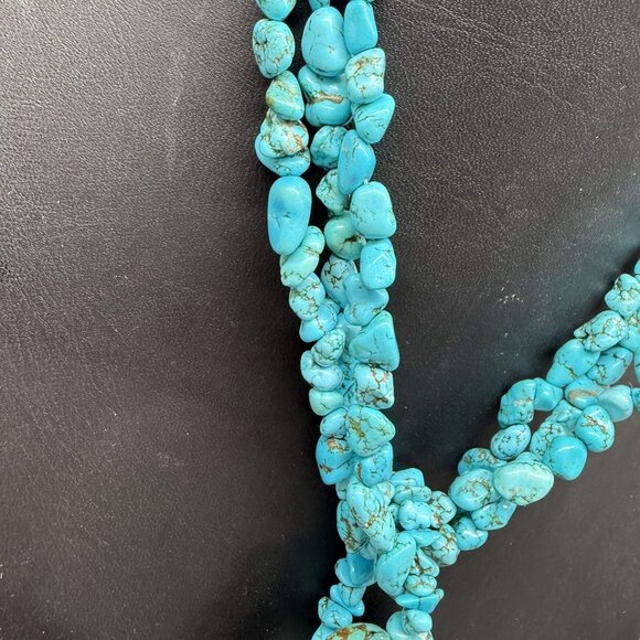 Vintage Necklace Nugget Turquoise? Bead Southwest 17.5-19 inches - Picture 5 of 8